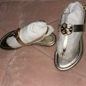 Brand New - Tory Burch Gold Sandals